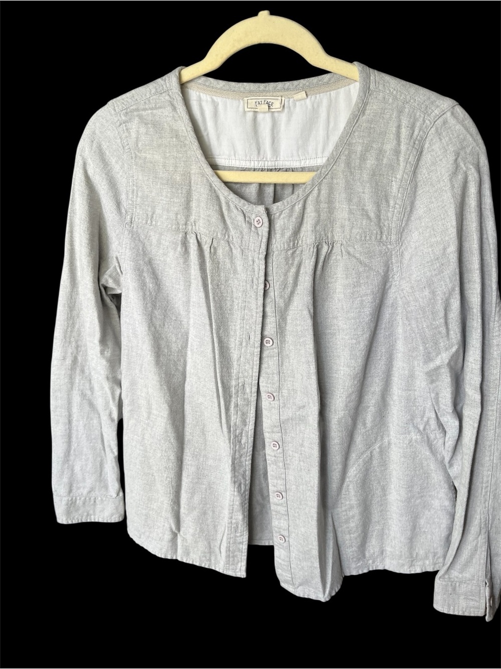 GUC FAT FACE (UK) long sleeve gray flannel blouse